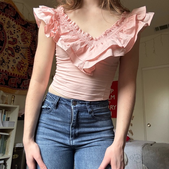 Wild Fable Pink Ruffled Blouse - Picture 2 of 5
